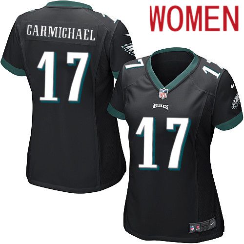 Women Philadelphia Eagles #17 Harold Carmichael Nike Black Game NFL Jersey